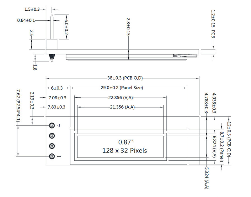 Micro OLED Screens 0.49 inch 64x32