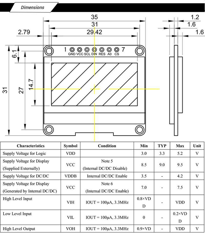 1.3" I2C OLED Display Module
