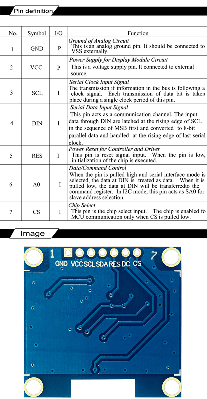 Oled Display Module 1.3 Inch Oled Module Screen 128x64
