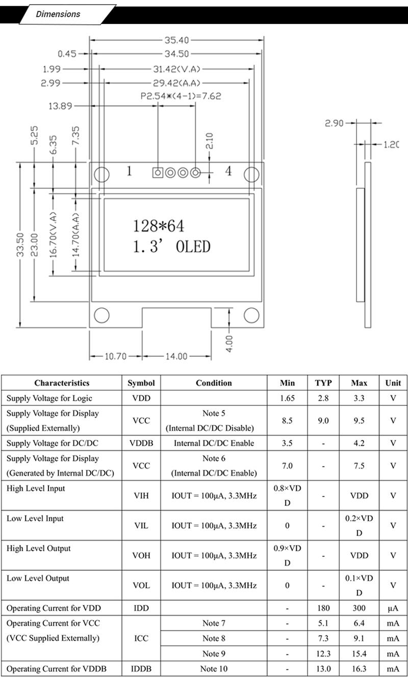 1.3 inch OLED Display 