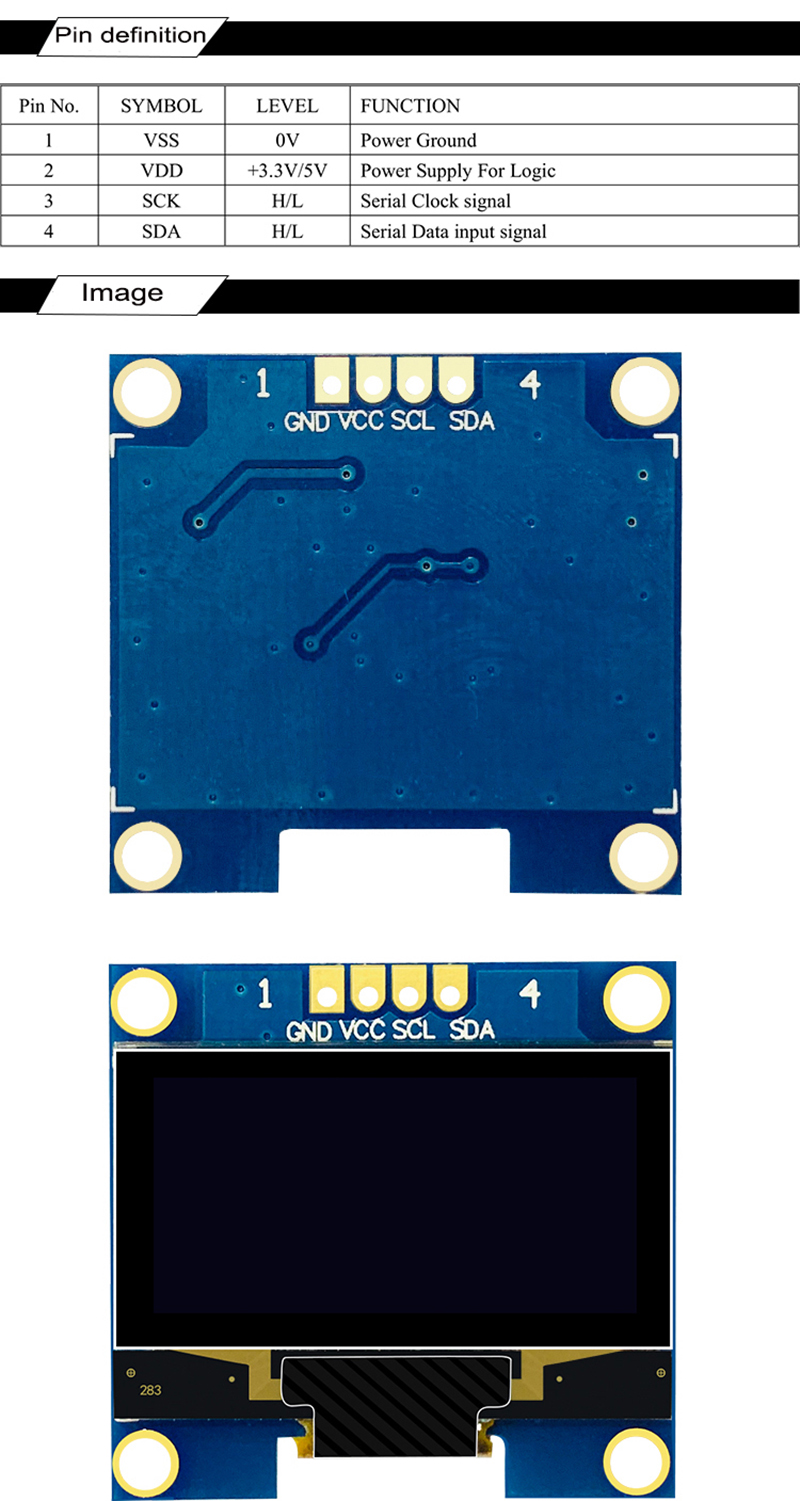 Monochrome 1.3 Inch I2C OLED Display Module