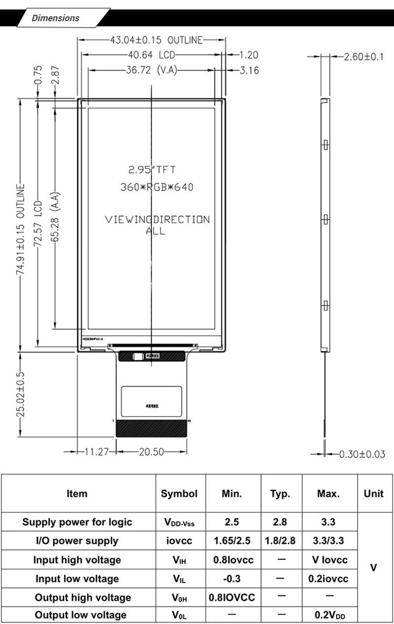 2.95" TFT LCD DISPLAY