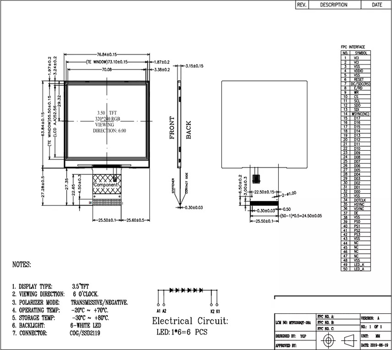 3.5 inch tft lcd display 320x240