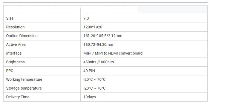 7 inch tft lcd