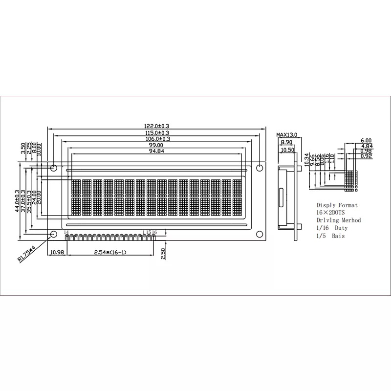 16x2 Character LCD Module