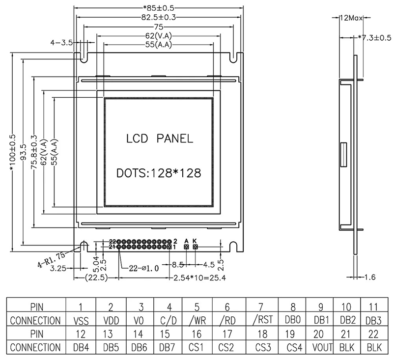 128x128LCD Graphic Display Module