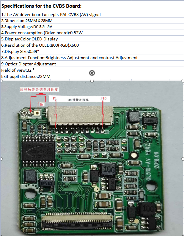 Micro OLED Display 0.39 inch