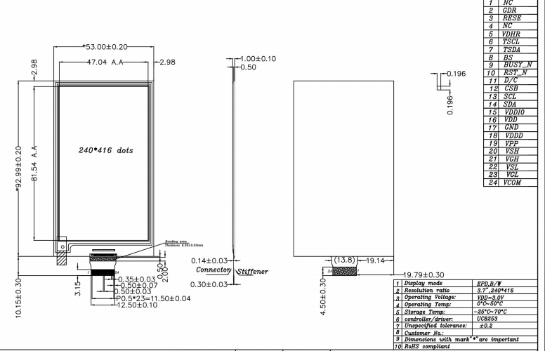 EPAPER DISPLAY EINK SCREEN